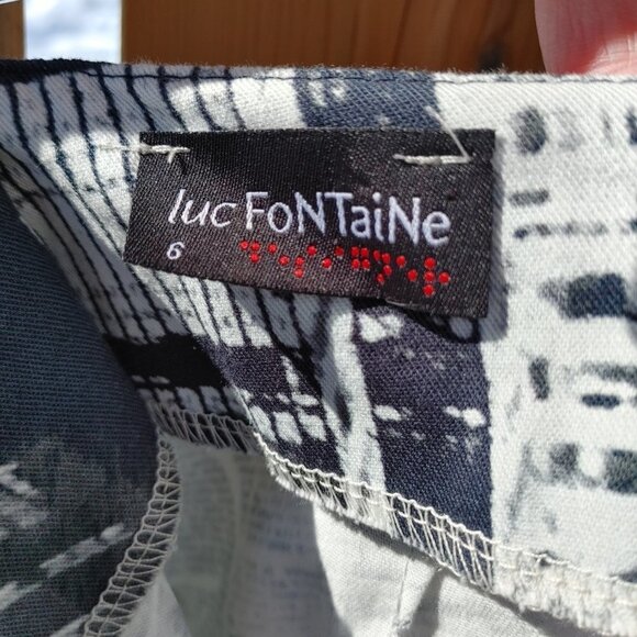 Luc Fontaine News Paper Print Pencil Skirt Black and White Size 6 - Picture 2 of 5